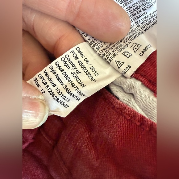 Bandolino Womens Jeans SZ 12 Red Denim Samantha Style Midrise Straight Pockets - Picture 7 of 10